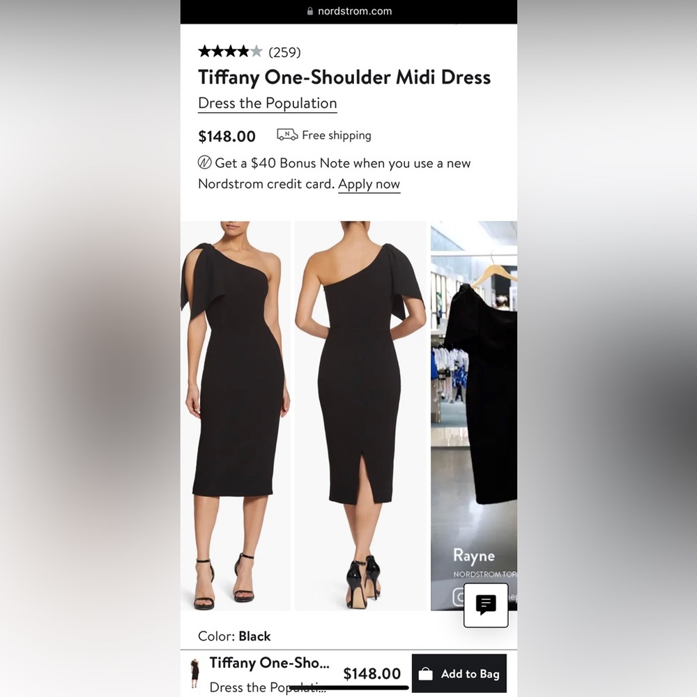 Dress the Population One Shoulder MIDI Dress
